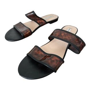 Saks fifth Avenue tortoise shell strap sandals
